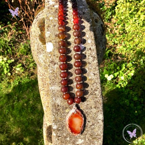 Agate Slice Beaded Necklace